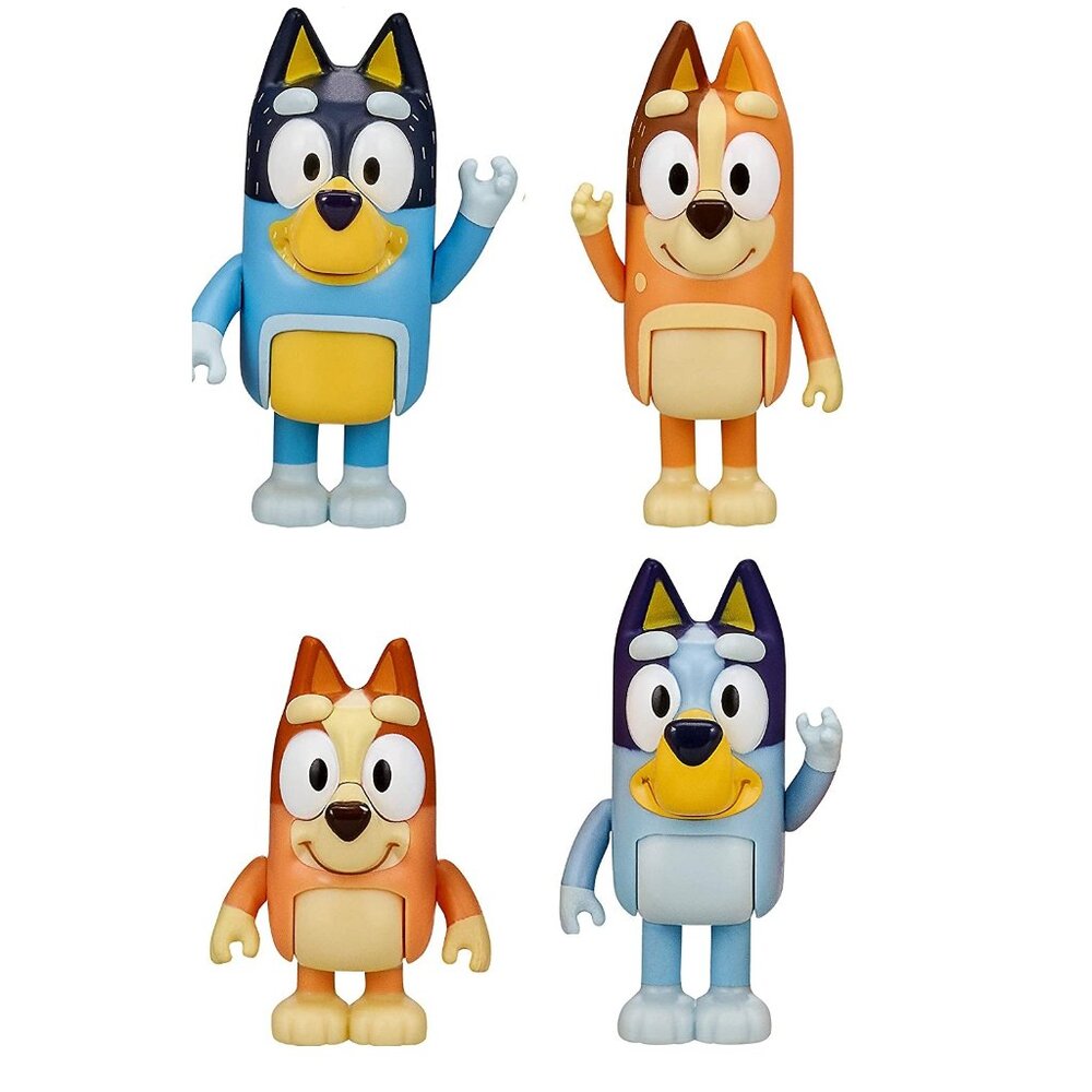 Bluey & Family Playset Bingo Mum Dad 4 Pack Figure Cake Topper Toy Doll Set